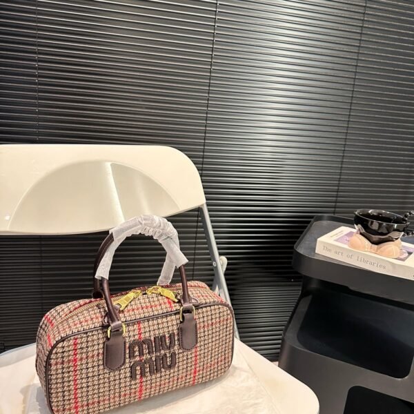 MIU Wander Matelassé Plaid Fabric - Bag