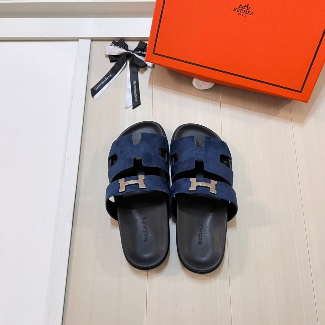 HM Izmir Sandals Blue Suede - Slides - Image 8