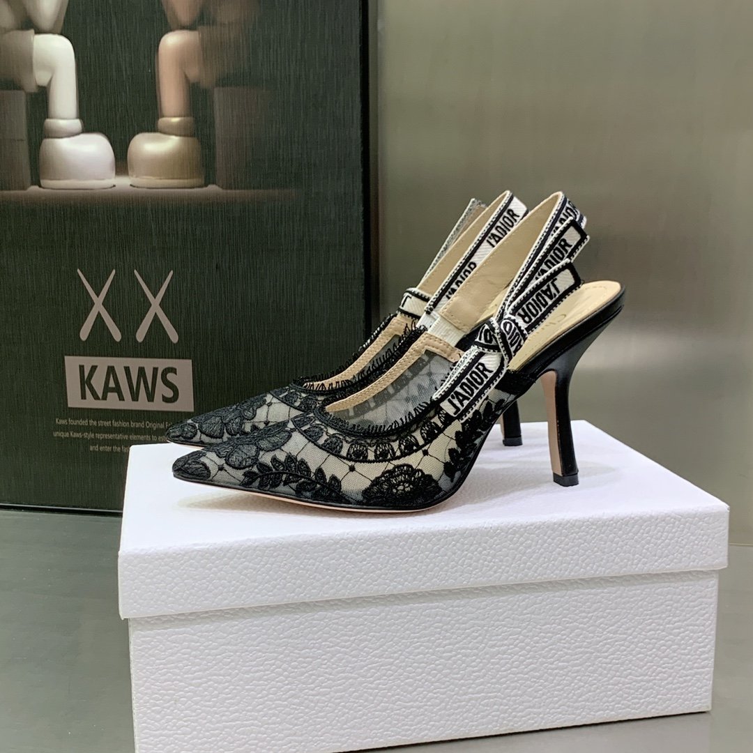 CD J'ACD Slingback Pumps Black Lace - Heels - Image 5