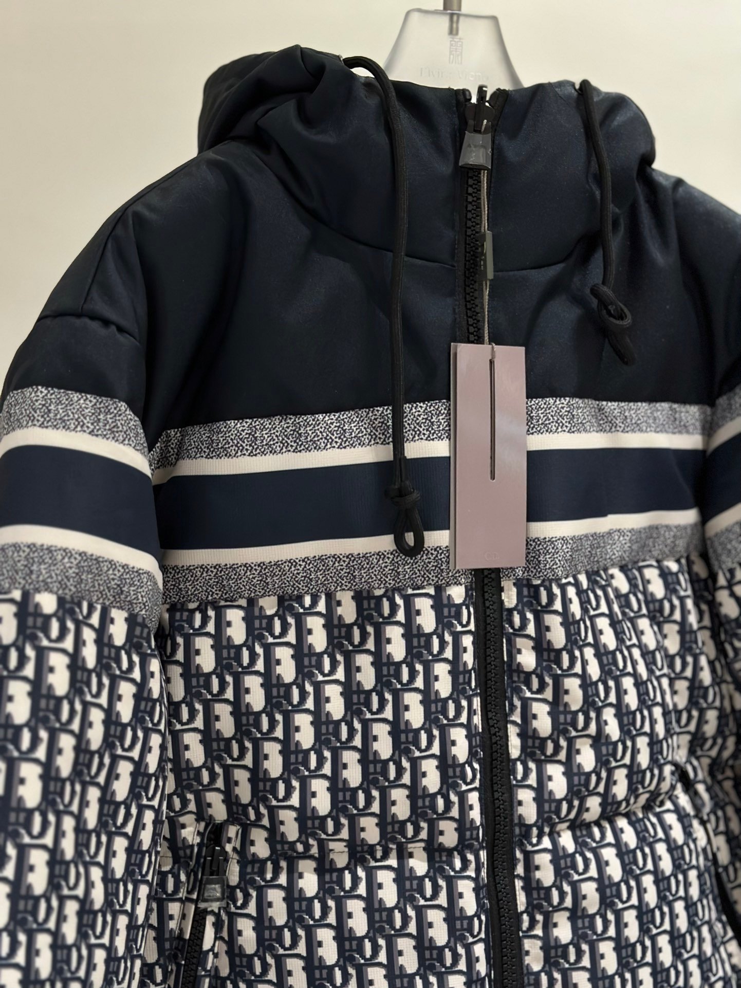 CD CD Oblique Puffer Jacket Navy/Oblique Canvas - Jacket - Image 4