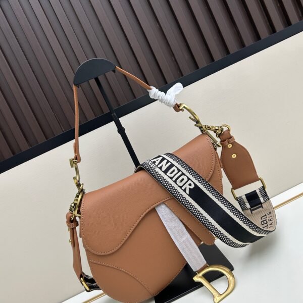CD Saddle Large Tan Leather - Bag