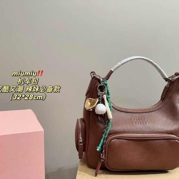 MIU Biker Bag Brown Leather - Bag
