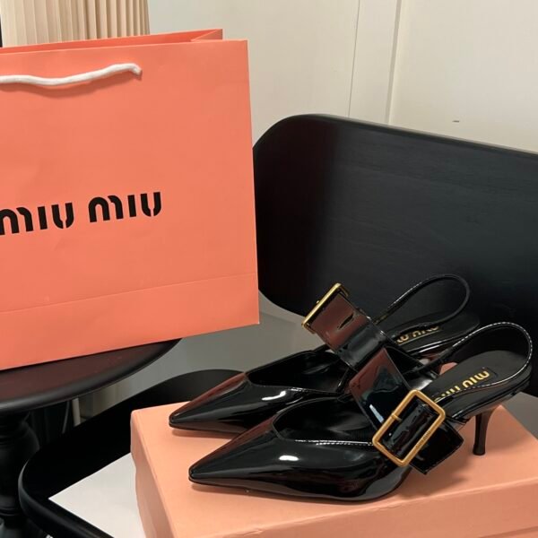 MIU Buckle Slingback Pumps - Heels