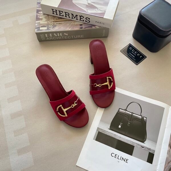 GG Horsebit Mid-Heel Slide - Sandals