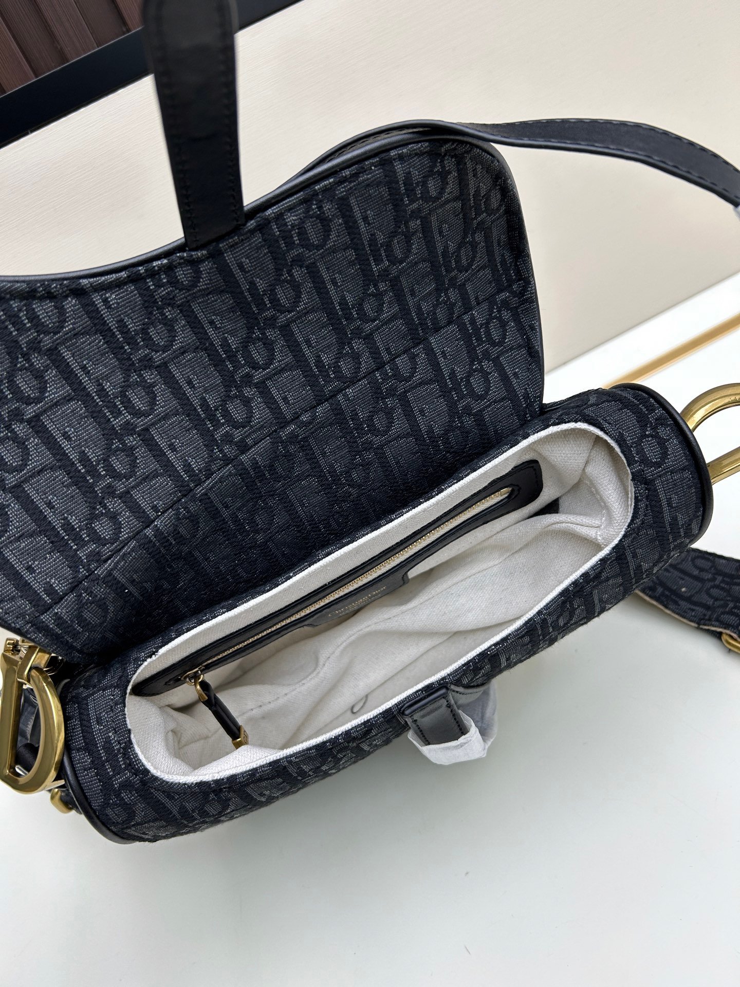 CD Saddle Large Oblique Canvas - Bag - Image 7