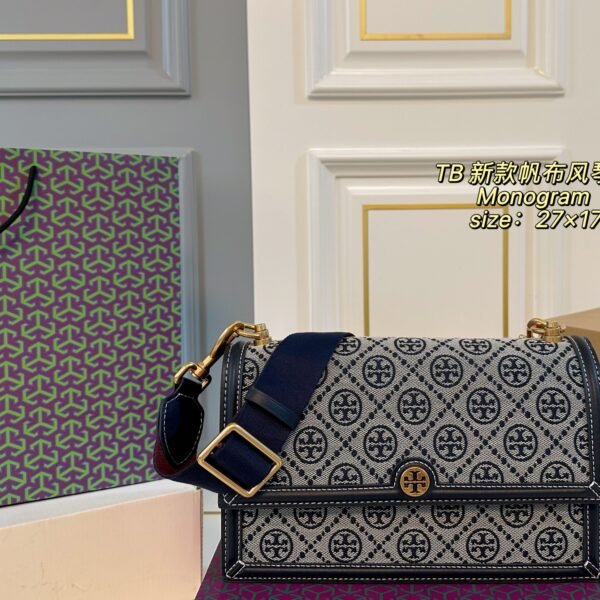 TB canvas monogram accordion bag