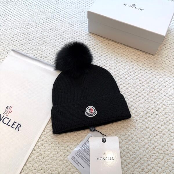 MCL Pom Pom Beanie Black Knit - Hat