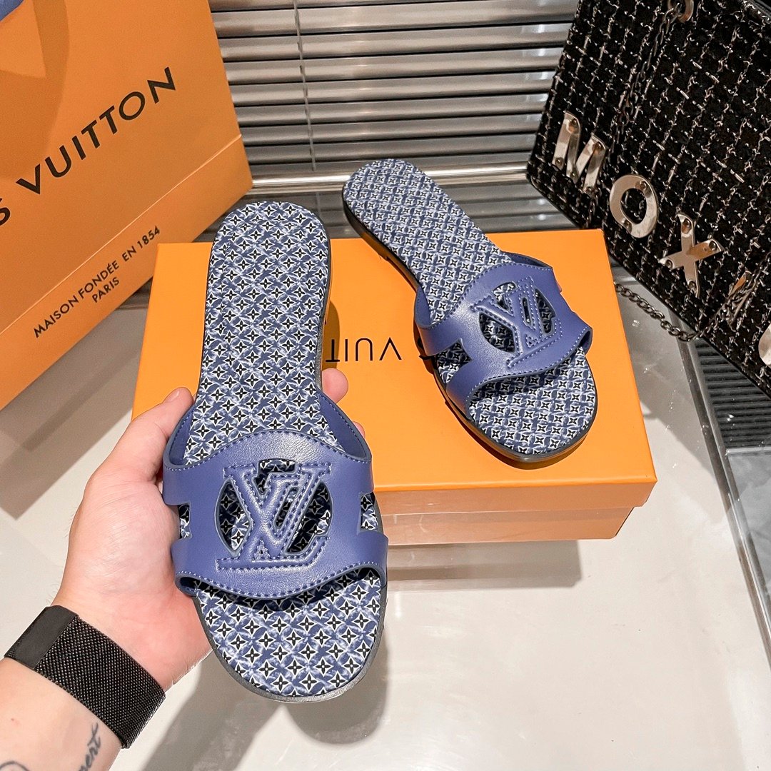 LV Paseo Flat Comfort Sandal Blue - Sandals - Image 5