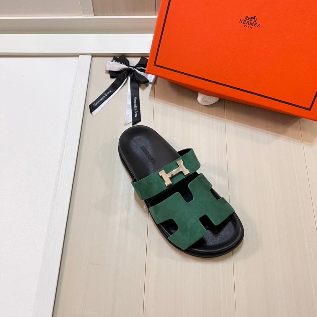 HM Izmir Green Suede - Slides - Image 4