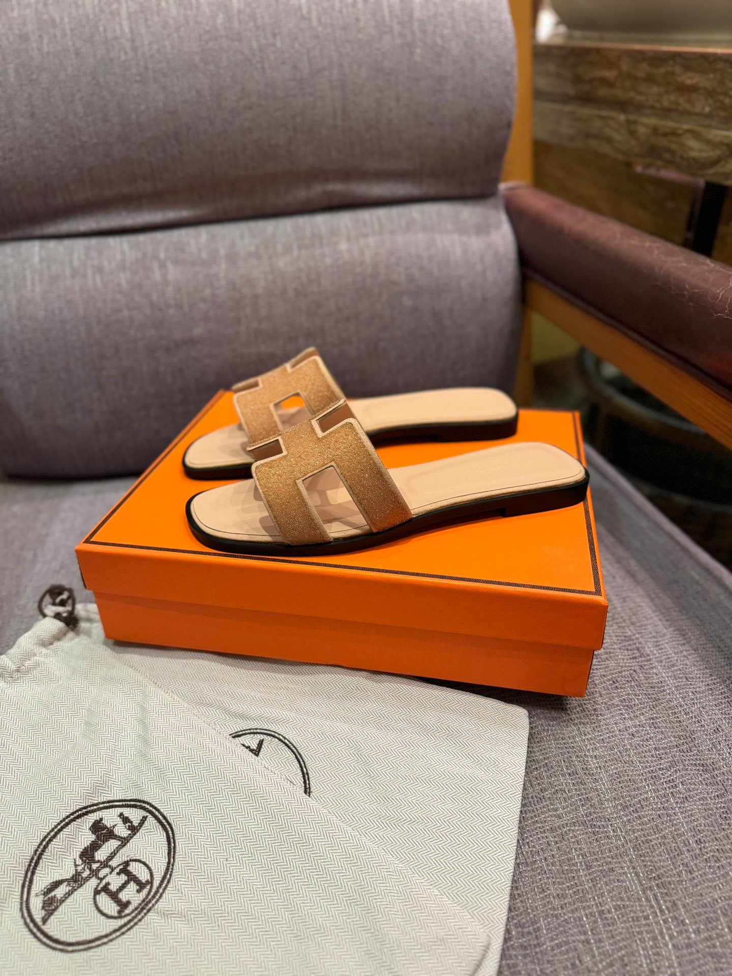 HM Oran Sandals Tan Suede - Sandals - Image 3