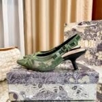 CD J'ACD Slingback Pumps Green Embroidered Mesh – Heels