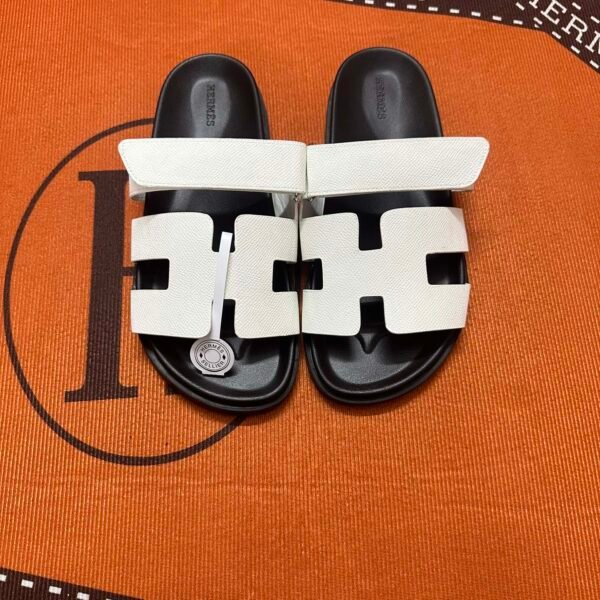HM Izmir Sandals White/Black Leather - Sandals