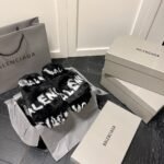 BAL Fur Logo Slides Black/White Mink Fur – Slides