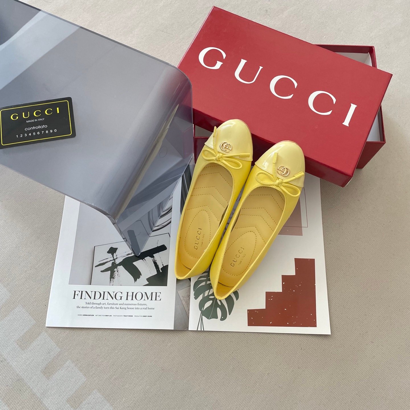 GG GG Marmont Ballet Flats Yellow Leather - Shoes - Image 7