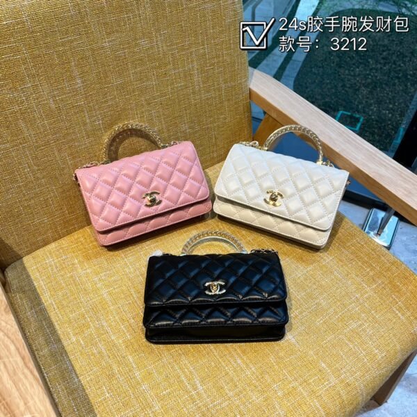 CC Coco Handle Mini Pink, White, Black Caviar - Bag