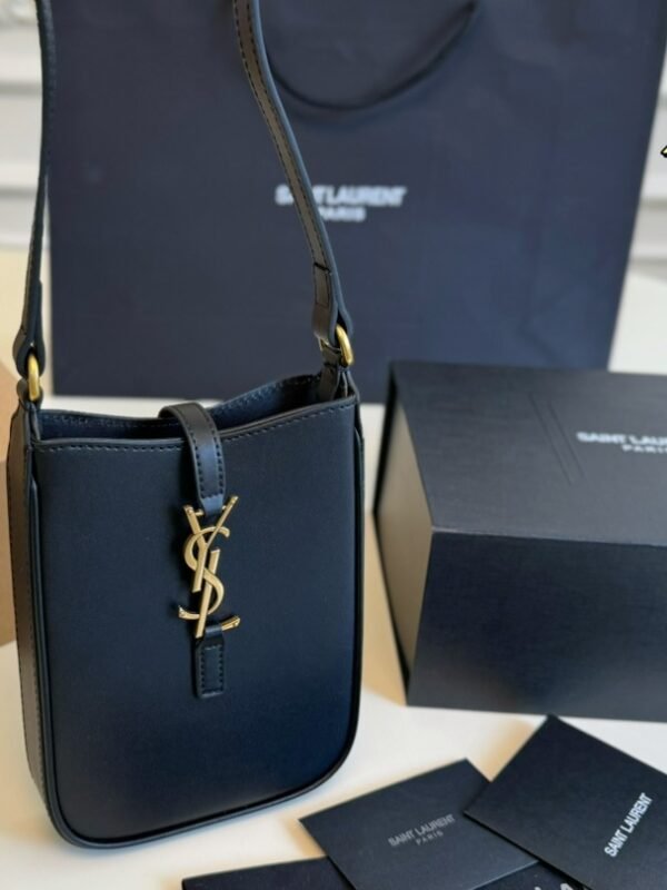 YSL Le Maillon Black/White/Tan Leather – Borsa