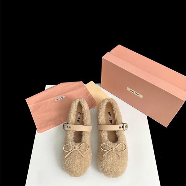 MIU Furry Ballet Flats - Shoes