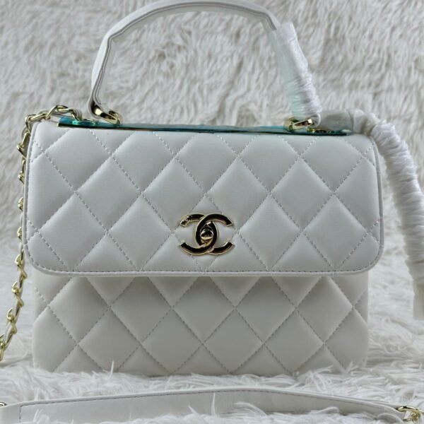 CC Coco Handle Small White Caviar - Bag