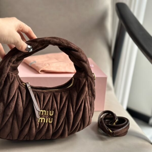 MIU Wander Matelassé Brown Velvet - Bag