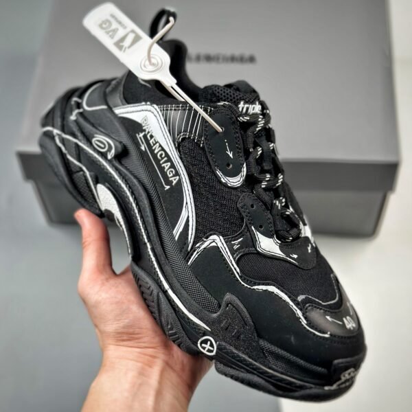 BAL Triple S Clear Sole Black - Sneakers