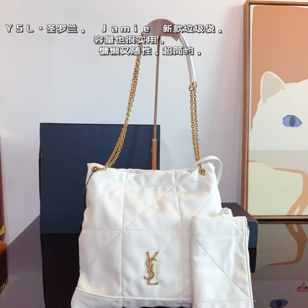 YSL Jamie White/Black Leather - Bag