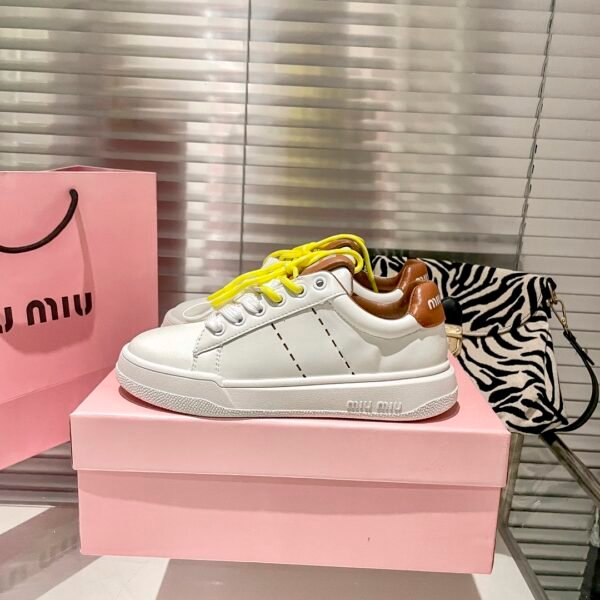 MIU Matelassé Sneakers White/Yellow - Sneakers