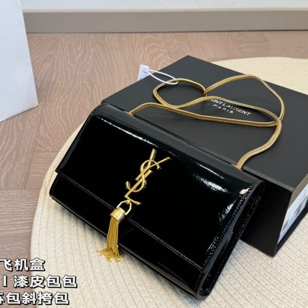 YSL Kate Tassel Black Patent Leather - Bag