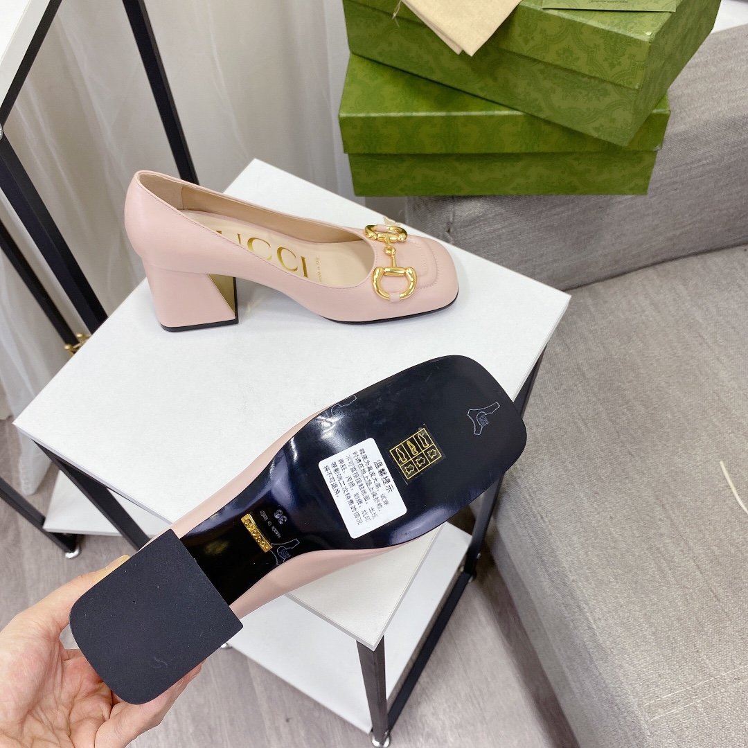 GG Horsebit Pump Pink Leather - Heels - Image 5
