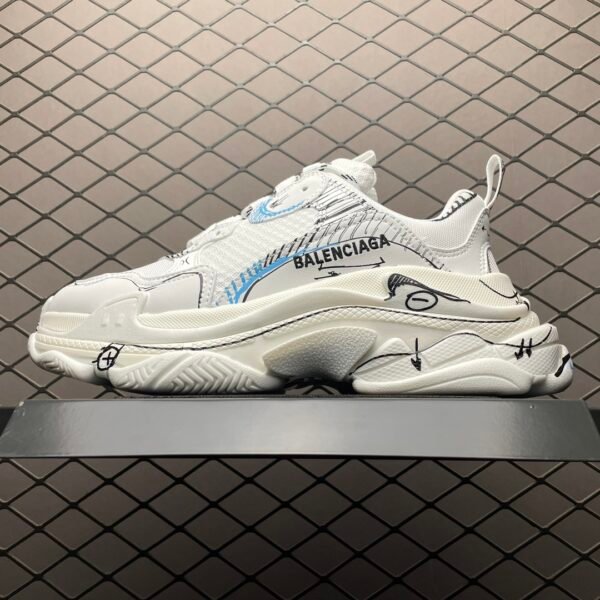 BAL Triple S Clear Sole 42 White/Black - Sneakers