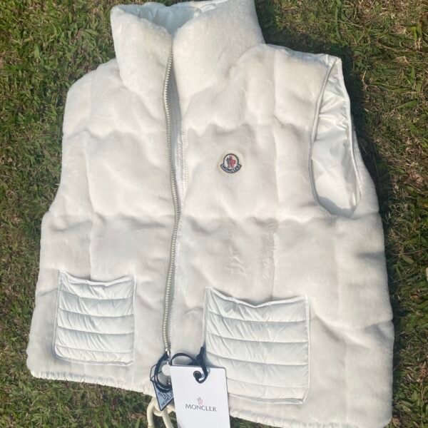 MCL Arques Drawstring Velvet Down Vest White Velvet - Vest