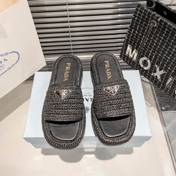 PR Woven Raffia Slides - Slides
