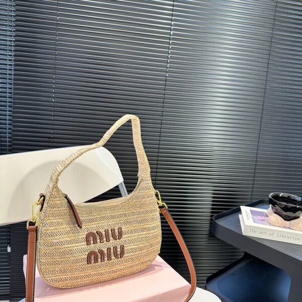 MIU Wander Matelassé Raffia Natural Raffia - Bag
