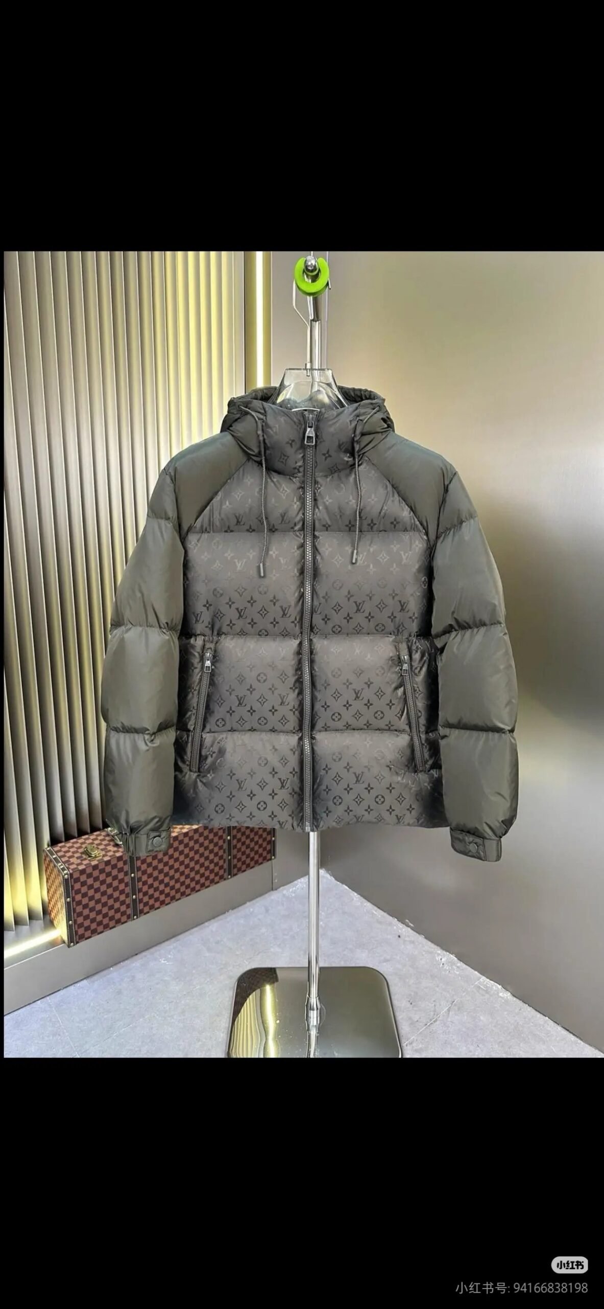LV Monogram Puffer Jacket Black/Green - Jacket - Image 5