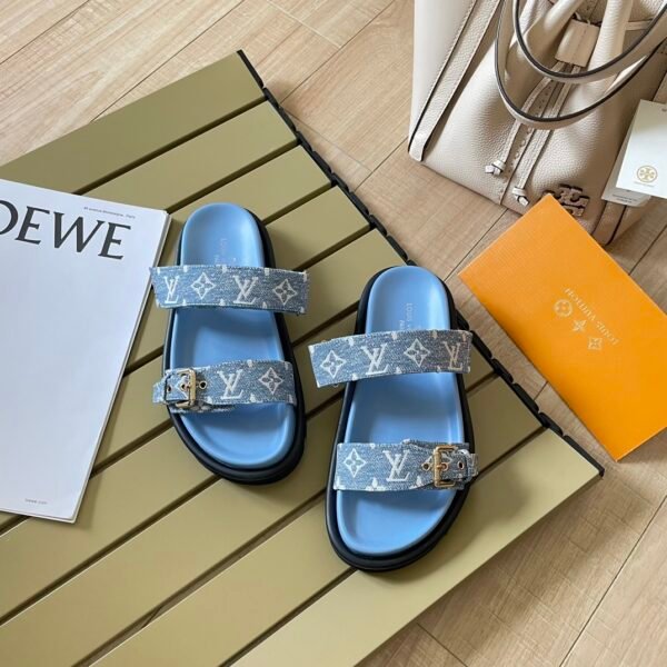 LV Waterfront Monogram Denim - Slides