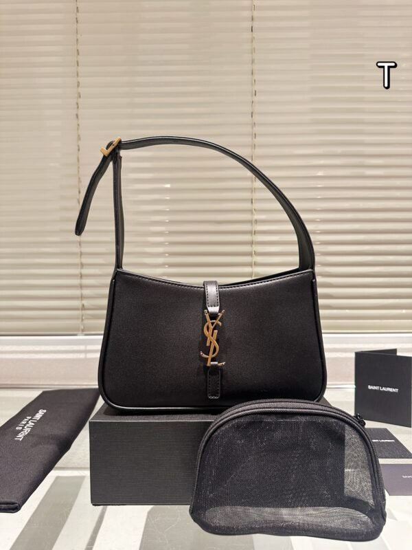 YSL Le 5 à 7 Hobo Black Leather – Tasche