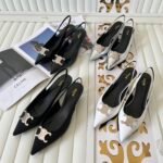 CEL Triomphe Slingback Pumps Black, Silver, White Leather – Scarpe con tacco
