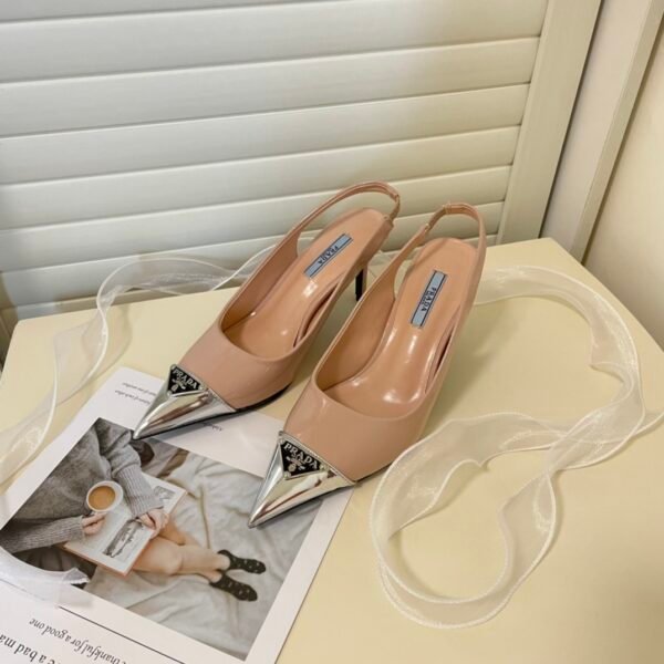 PR Slingback Pumps Nude Patent/Silver - Heels