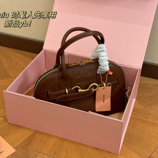MIU Wander Matelassé Brown Leather - Bag