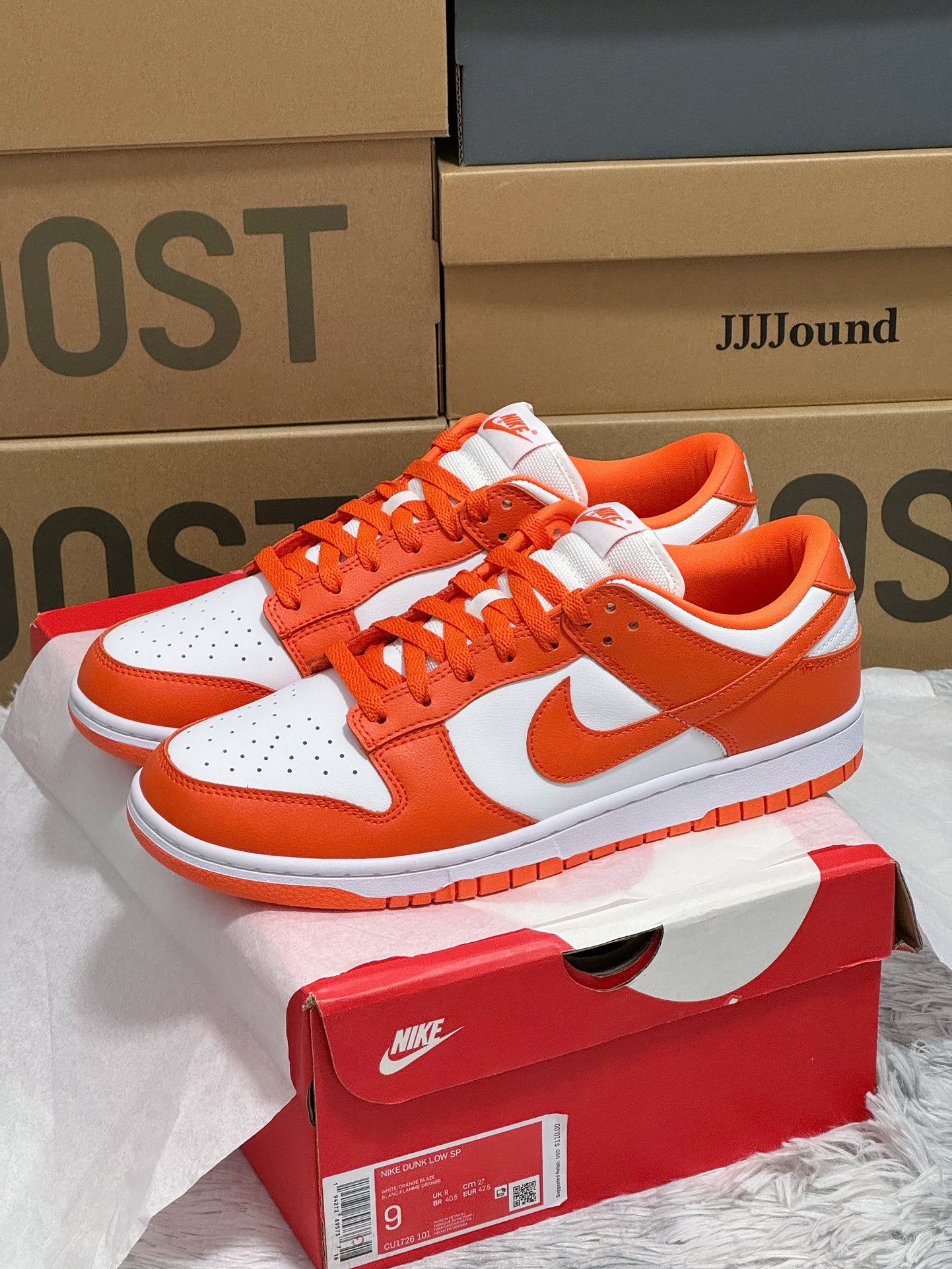 NK Dunk Low Retro 9 Orange/White - Sneakers