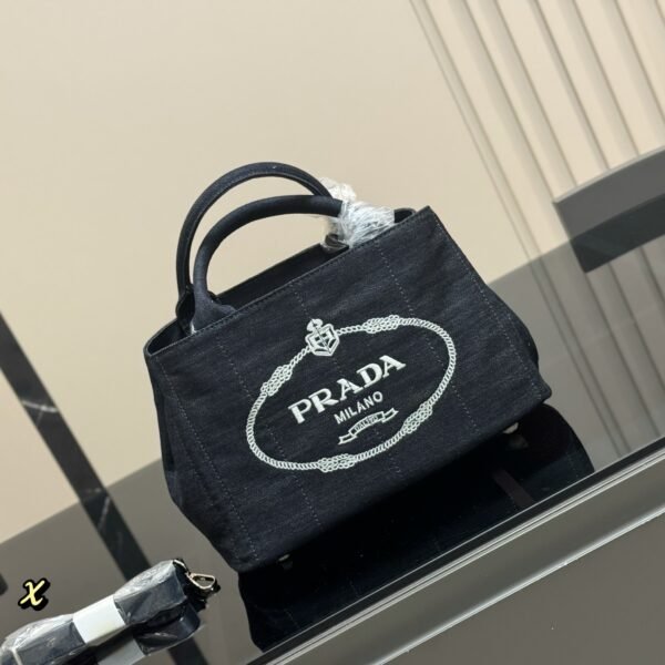 PR Small Logo Tote Black Denim - Bag