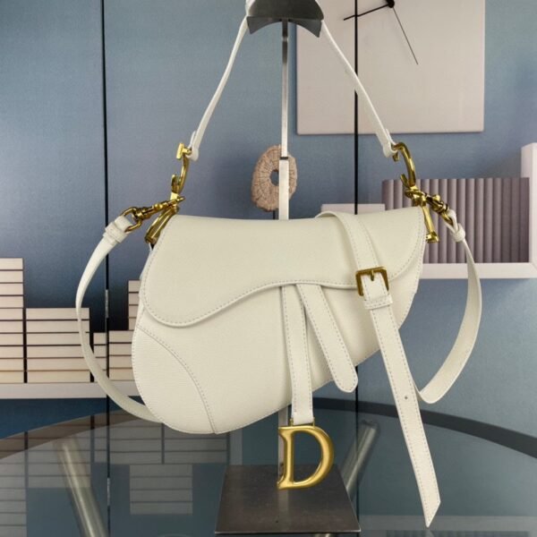 CD Saddle White Leather - Bag