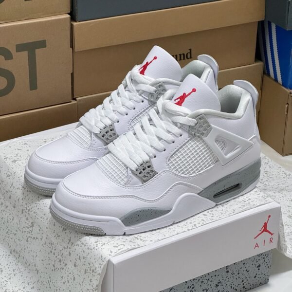 NK Air Jordan 4 Retro White Oreo 44 White/Grey - Sneakers