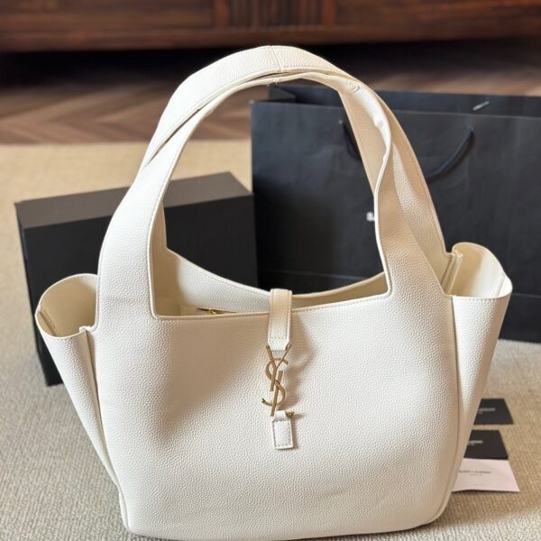 YSL Icare Maxi Shopping Bag White Leather - Bag