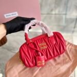 MIU Matelassé Bowling Bag – Bag – Red