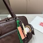 MIU Bowling Bag Brown Leather – Bag