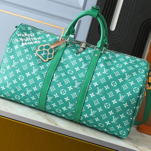 LV Keepall Bandoulière 50 Virgil Abloh Green Monogram - Bag