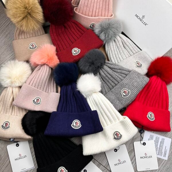 MCL Pom Pom Beanie Grey Wool - Hat