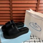 PR Logo Rubber Slides Black – Slide