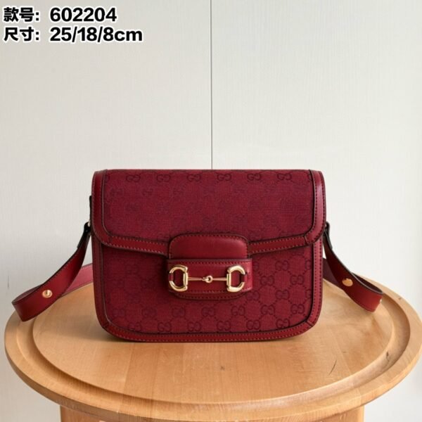 GG 1955 Horsebit Red GG Supreme Canvas - Bag