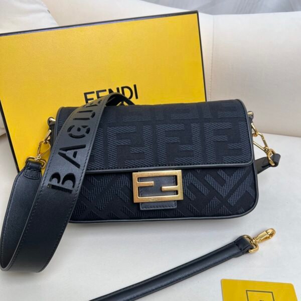 FD Baguette Black FF Jacquard - Bag